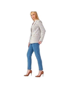 Robert Graham Blue White Blazer Jacket Cotton Unlined Career Casual Sz XS/ S